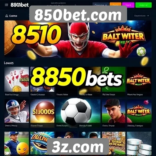 Variedade de jogos disponíveis na 850bet